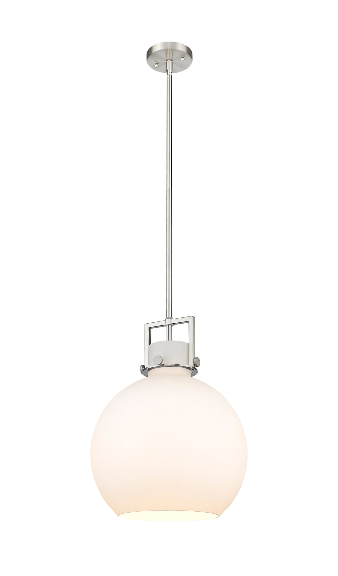 Innovations Lighting Newton Sphere 14" Pendant - Satin Nickel Pendants Innovations Lighting White ; Glass Type: Frosted  