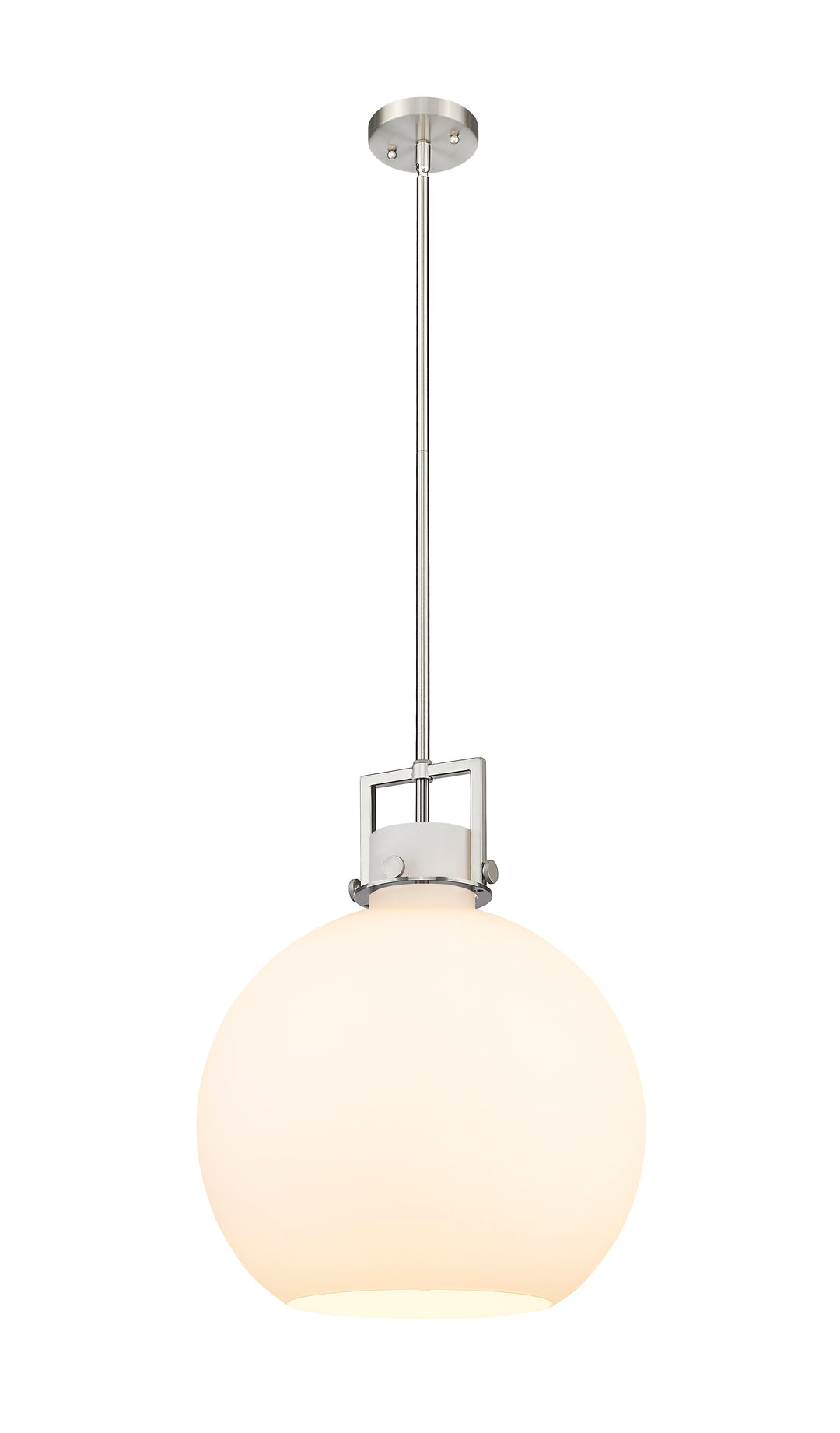 Innovations Lighting Newton Sphere 16" Pendant - Satin Nickel Pendants Innovations Lighting White ; Glass Type: Frosted  