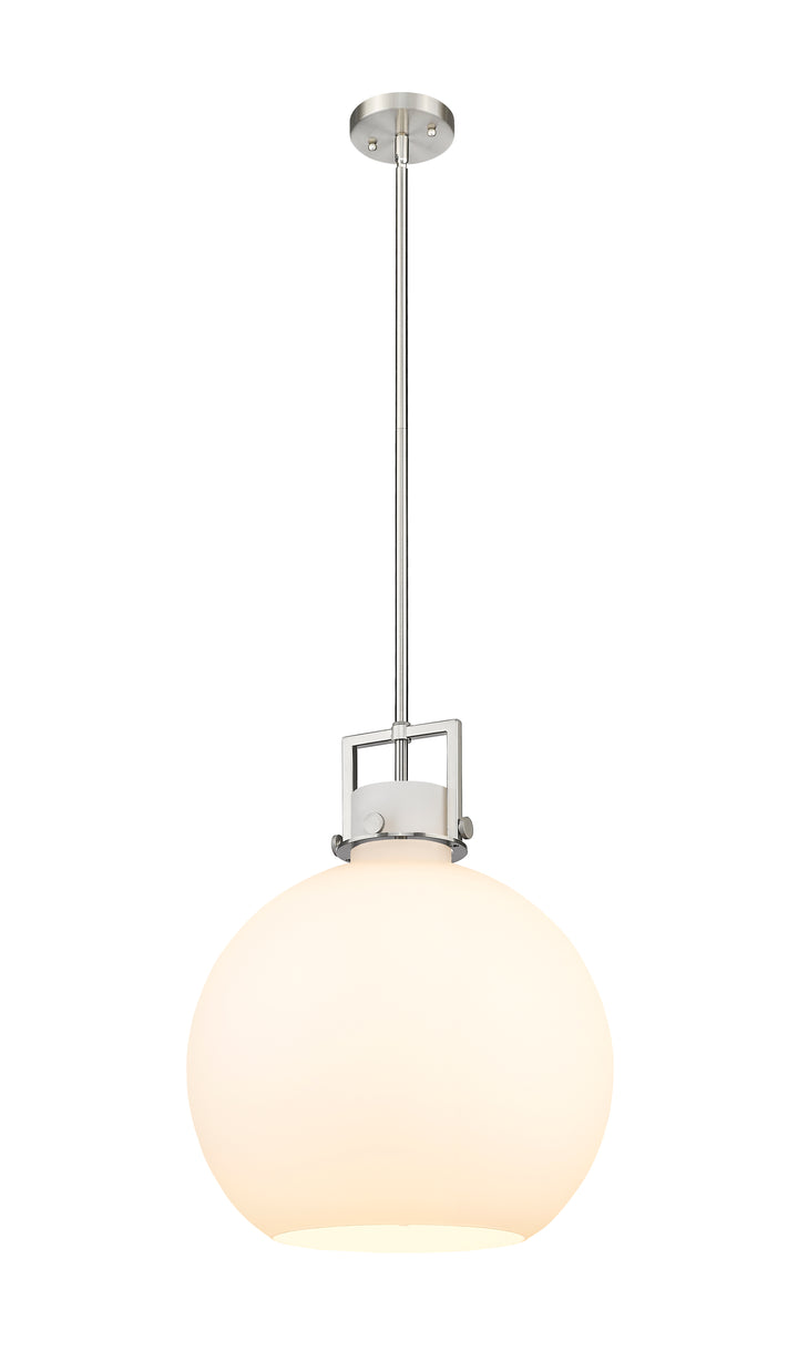 Innovations Lighting Newton Sphere 16" Pendant - Satin Nickel Pendants Innovations Lighting White ; Glass Type: Frosted  