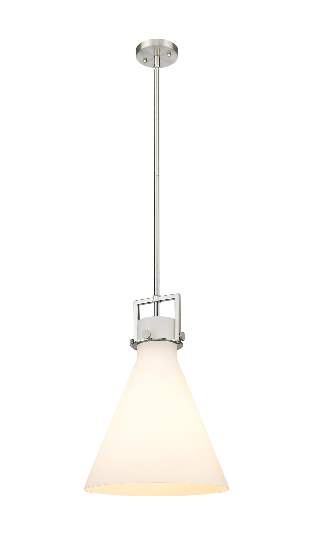 Innovations Lighting Newton Cone 14" Pendant - Brushed Satin Nickel Pendants Innovations Lighting White ; Glass Type: Frosted  