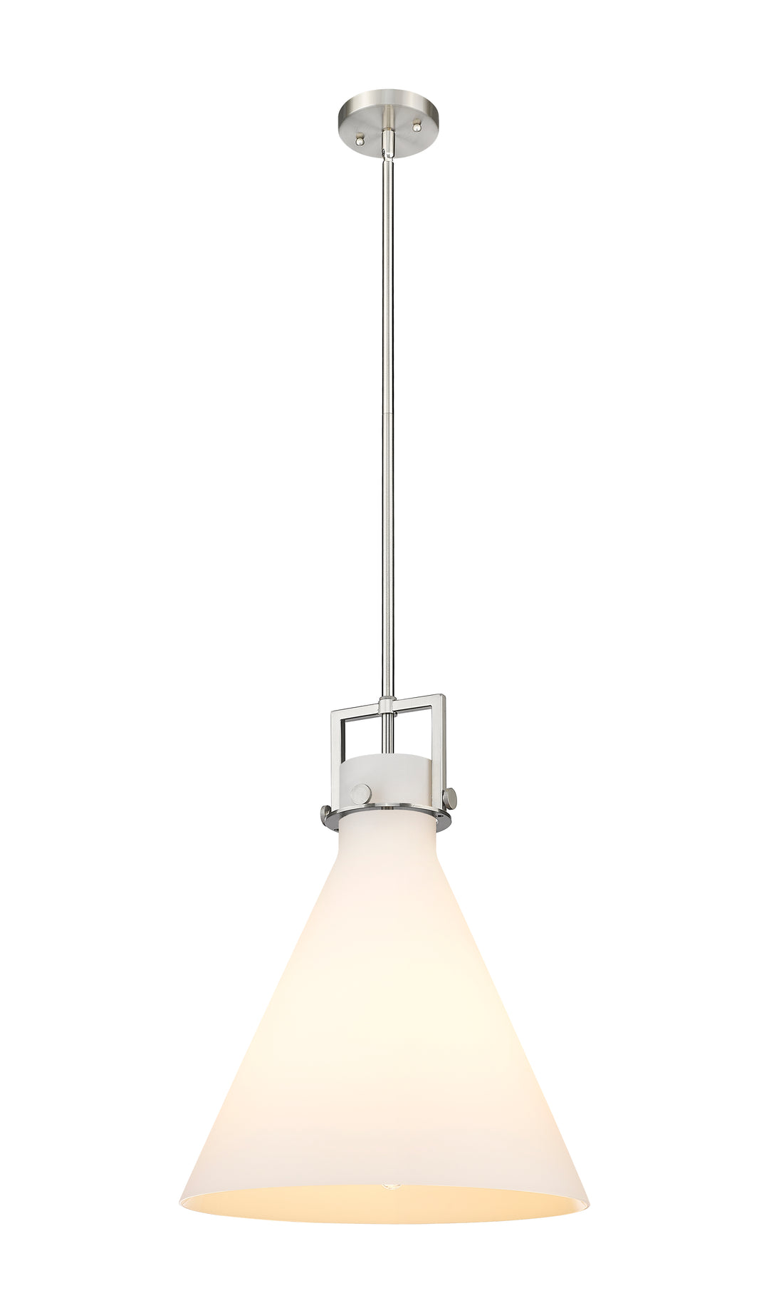 Innovations Lighting Newton Cone 16" Pendant - Brushed Satin Nickel Pendants Innovations Lighting White ; Glass Type: Frosted  