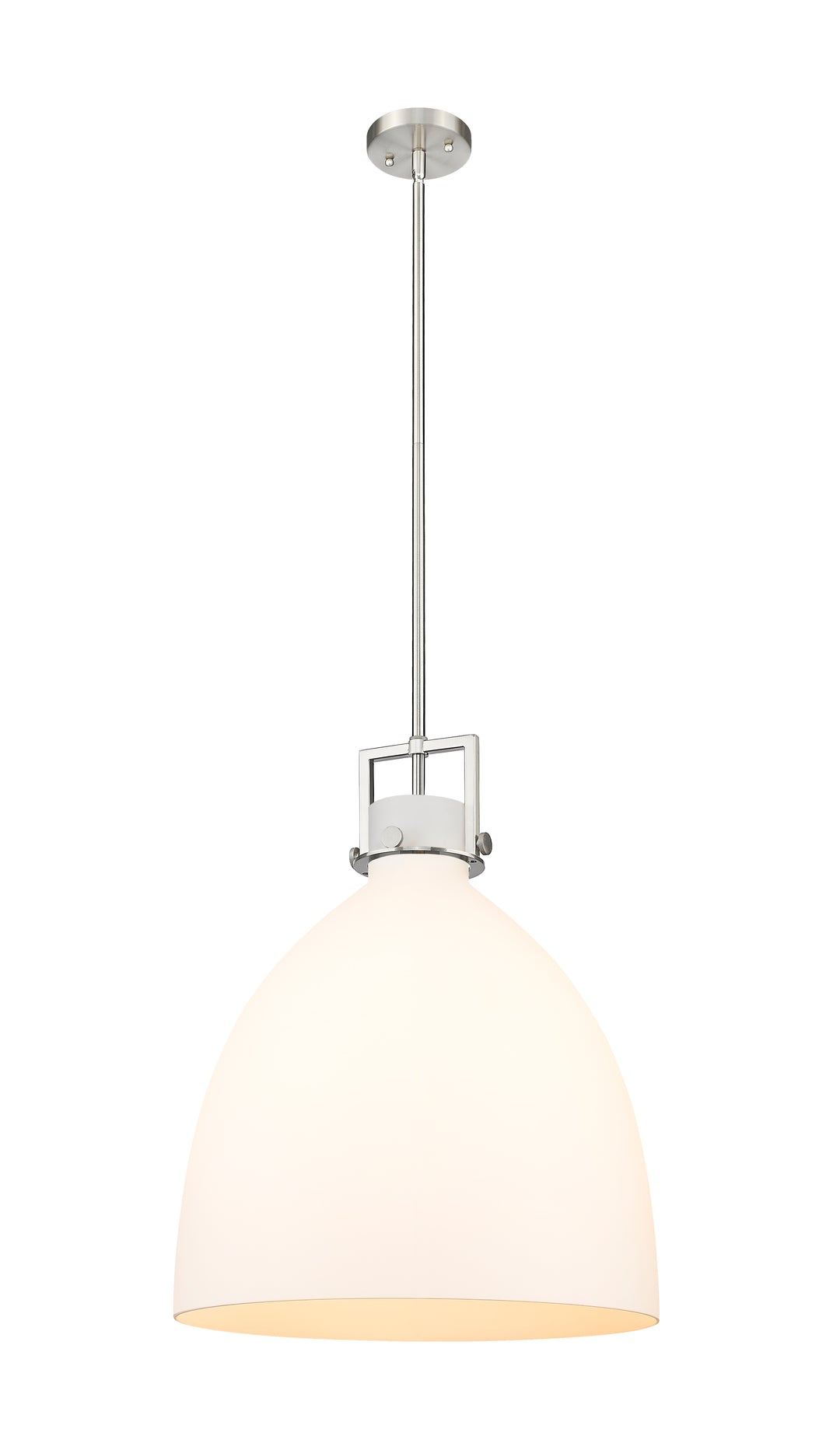 Innovations Lighting Newton Bell 18" Pendant - Satin Nickel Pendants Innovations Lighting   