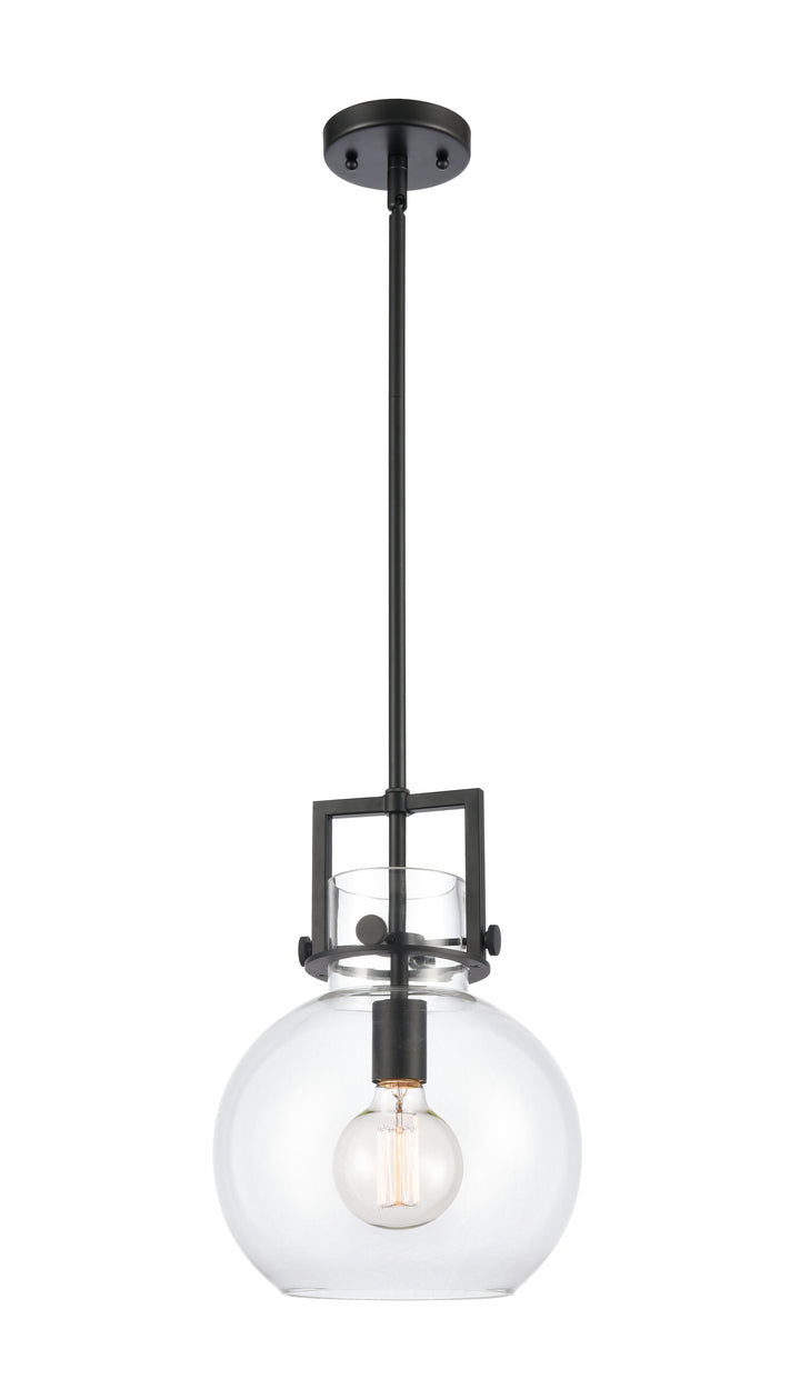 Innovations Lighting Newton Sphere 10" Mini Pendant - Matte Black Mini-Pendants Innovations Lighting Clear ; Glass Type: Clear  