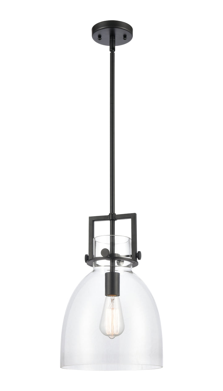 Innovations Lighting Newton Bell 10" Mini Pendant - Matte Black Mini-Pendants Innovations Lighting Clear ; Glass Type: Clear  