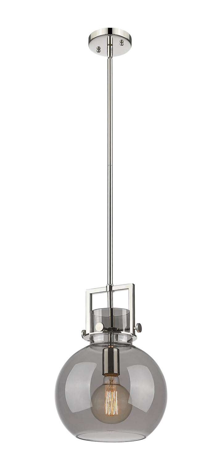 Innovations Lighting Newton Sphere 10" Mini Pendant - Polished Nickel Mini-Pendants Innovations Lighting Light Smoke ; Glass Type: Smoked  