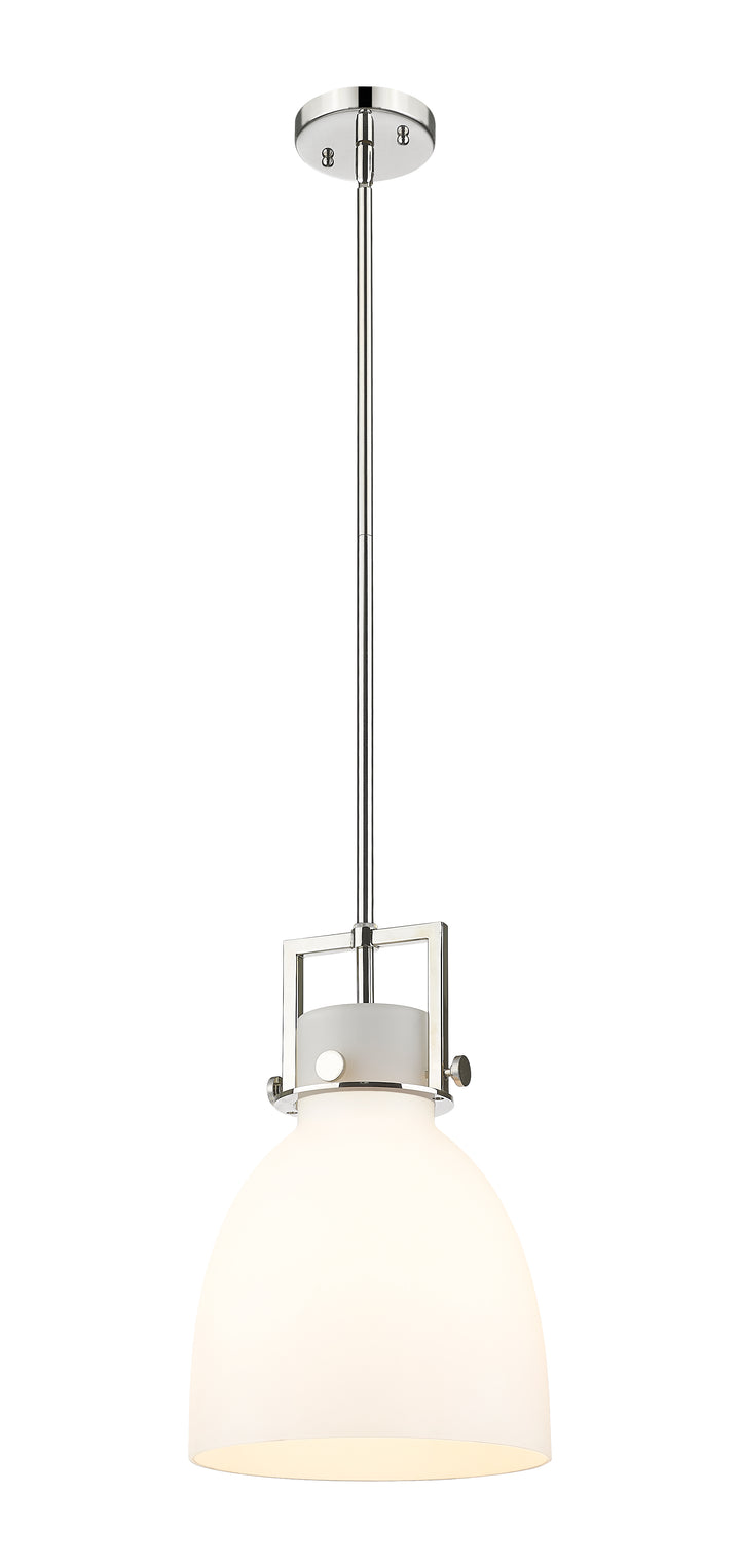 Innovations Lighting Newton Bell 10" Mini Pendant - Polished Nickel Mini-Pendants Innovations Lighting White ; Glass Type: Frosted  