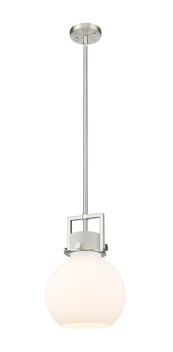 Innovations Lighting Newton Sphere 10" Mini Pendant - Satin Nickel Mini-Pendants Innovations Lighting White ; Glass Type: Frosted  