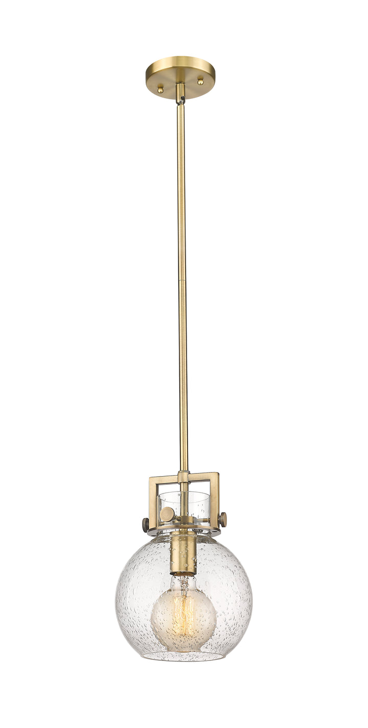 Innovations Lighting Newton Sphere 8" Mini Pendant - Brushed Brass Mini-Pendants Innovations Lighting Seedy ; Glass Type: Seeded  