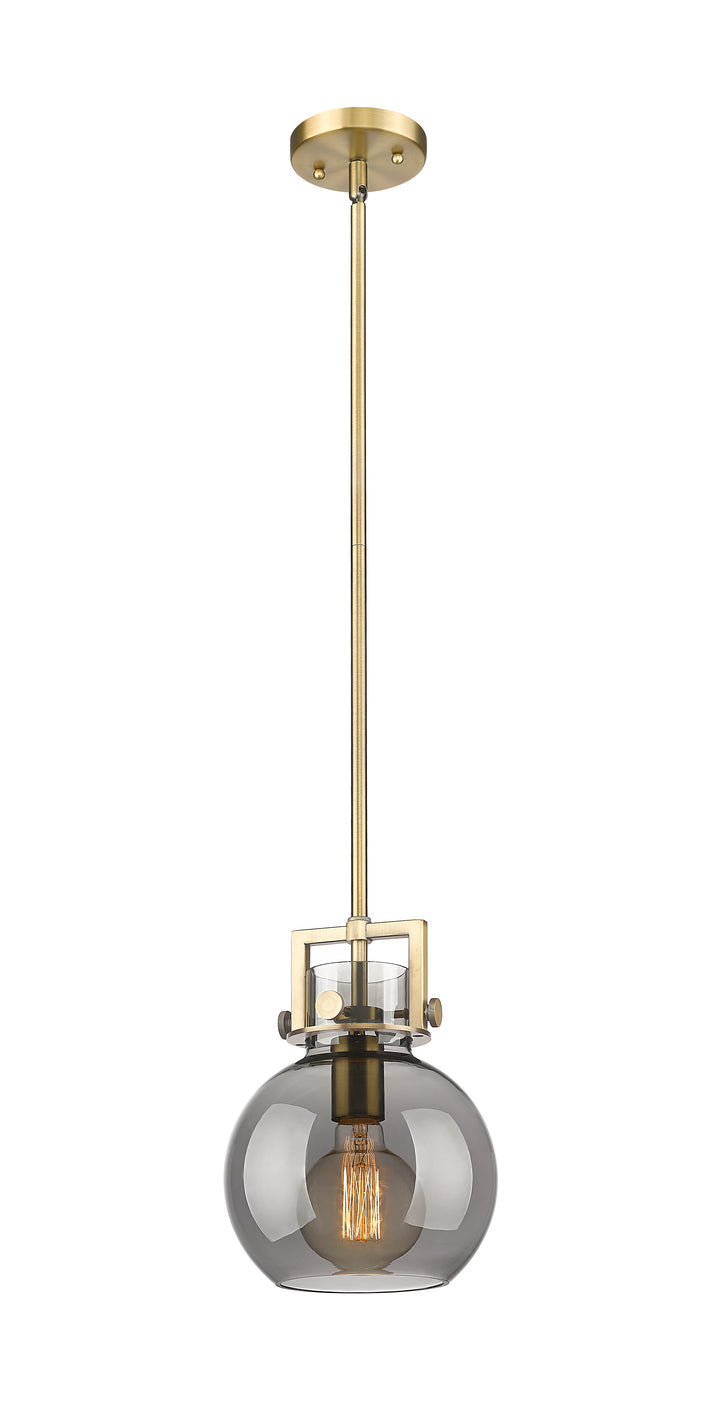 Innovations Lighting Newton Sphere 8" Mini Pendant - Brushed Brass Mini-Pendants Innovations Lighting Light Smoke ; Glass Type: Smoked  