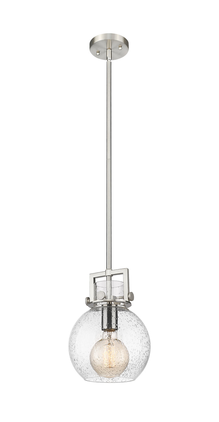 Innovations Lighting Newton Sphere 8" Mini Pendant - Satin Nickel Mini-Pendants Innovations Lighting Seedy ; Glass Type: Seeded  