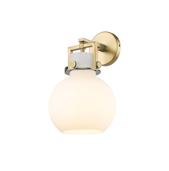 Innovations Lighting Newton Sphere 8" Sconce - Brushed Brass Wall Sconces Innovations Lighting White ; Glass Type: Frosted  