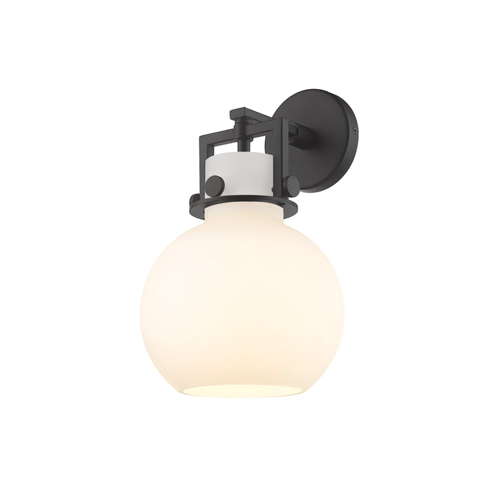 Innovations Lighting Newton Sphere 8" Sconce - Matte Black Wall Sconces Innovations Lighting White ; Glass Type: Frosted  