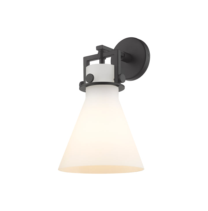 Innovations Lighting Newton Cone 8" Sconce - Matte Black Wall Sconces Innovations Lighting White ; Glass Type: Frosted  