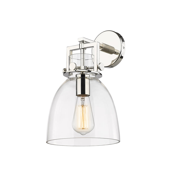 Innovations Lighting Newton Bell 8" Sconce - Polished Nickel Wall Sconces Innovations Lighting Clear ; Glass Type: Clear  