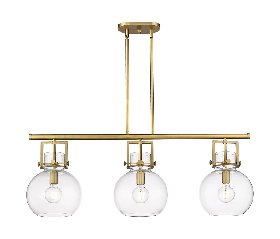 Innovations Lighting Newton Sphere 7" Island Light - Brushed Brass Linear Chandeliers Innovations Lighting Clear ; Glass Type: Clear  