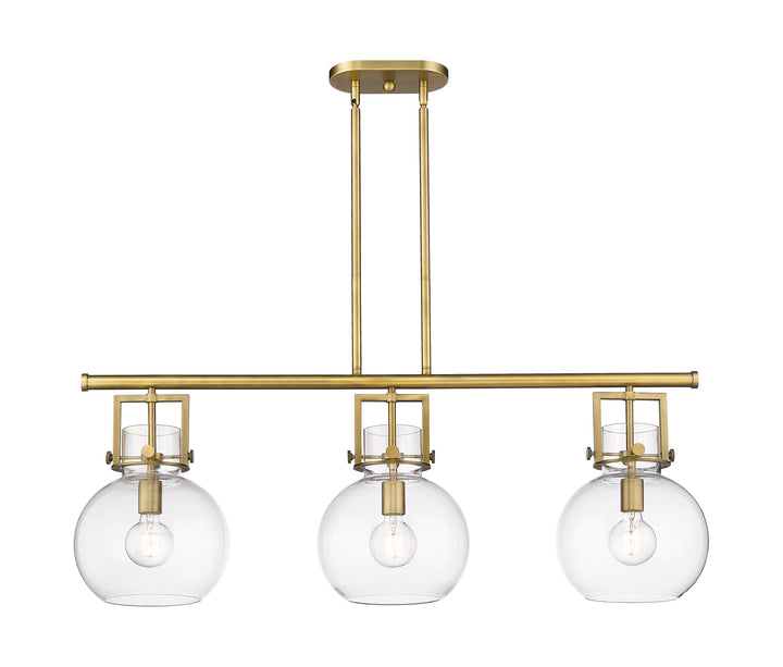 Innovations Lighting Newton Sphere 7" Island Light - Brushed Brass Linear Chandeliers Innovations Lighting Clear ; Glass Type: Clear  