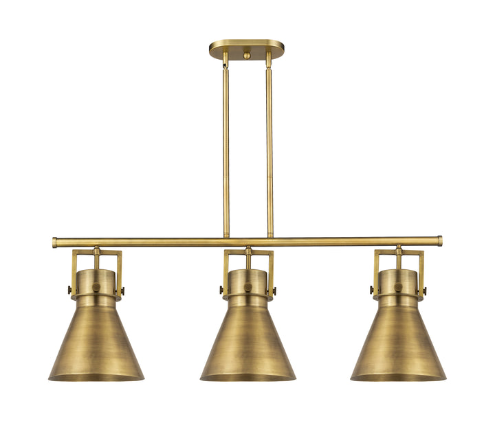 Innovations Lighting Newton Cone 10" Island Light - Brushed Brass Linear Chandeliers Innovations Lighting Default Title  