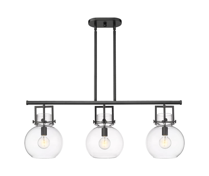 Innovations Lighting Newton Sphere 7" Island Light - Matte Black Linear Chandeliers Innovations Lighting Clear ; Glass Type: Clear  