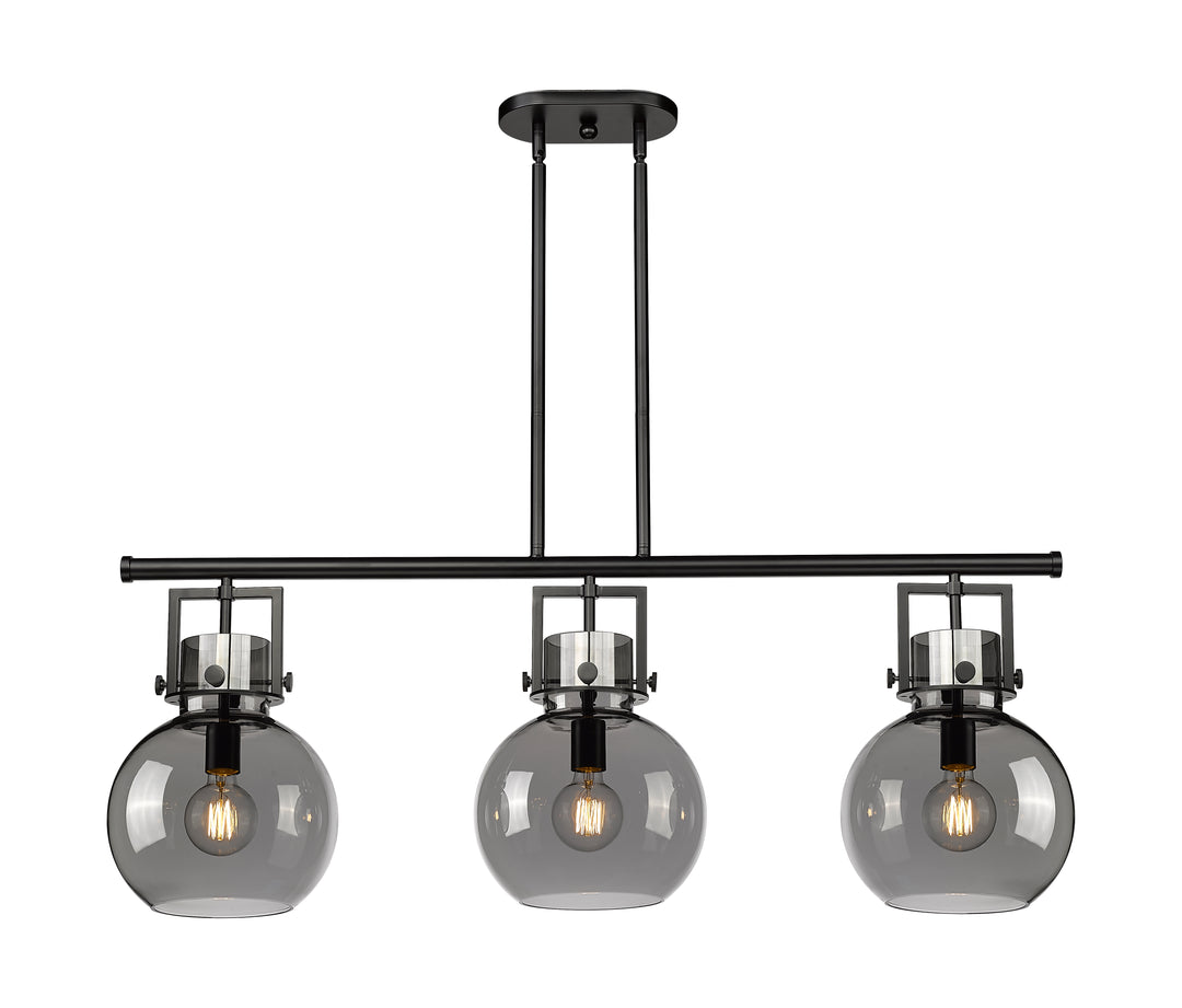 Innovations Lighting Newton Sphere 7" Island Light - Matte Black Linear Chandeliers Innovations Lighting Light Smoke ; Glass Type: Smoked  