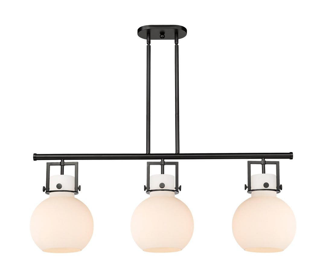 Innovations Lighting Newton Sphere 7" Island Light - Matte Black Linear Chandeliers Innovations Lighting White ; Glass Type: Frosted  