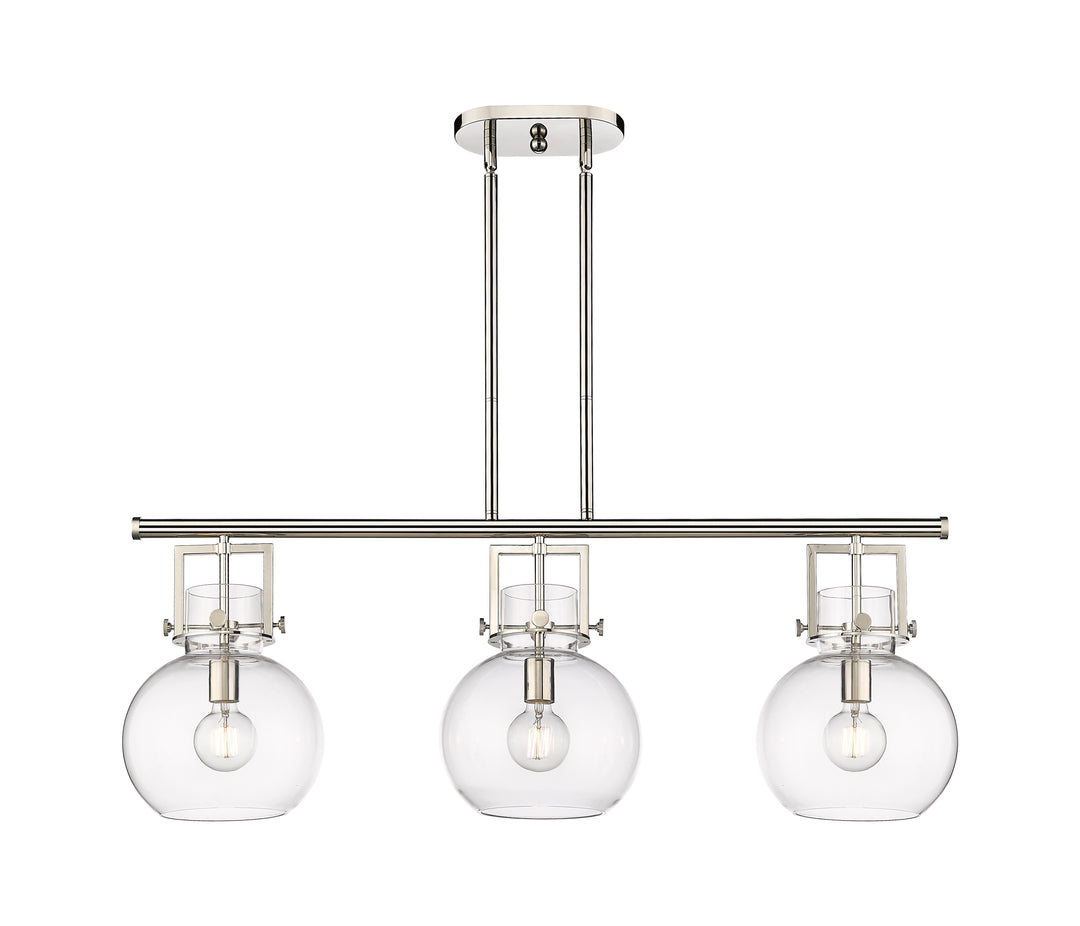 Innovations Lighting Newton Sphere 7" Island Light - Polished Nickel Linear Chandeliers Innovations Lighting Clear ; Glass Type: Clear  