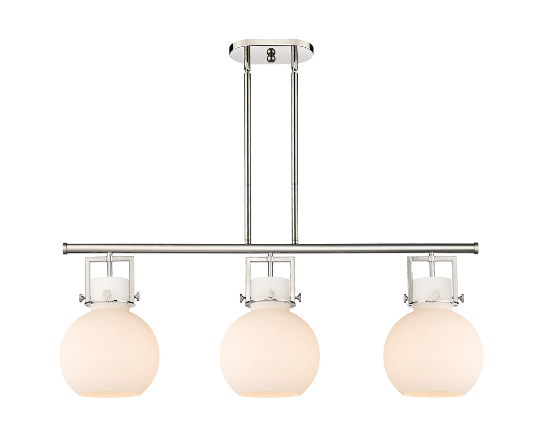 Innovations Lighting Newton Sphere 7" Island Light - Polished Nickel Linear Chandeliers Innovations Lighting White ; Glass Type: Frosted  