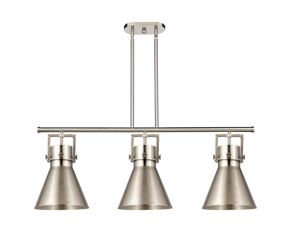 Innovations Lighting Newton Cone 10" Island Light - Satin Nickel Linear Chandeliers Innovations Lighting Default Title  