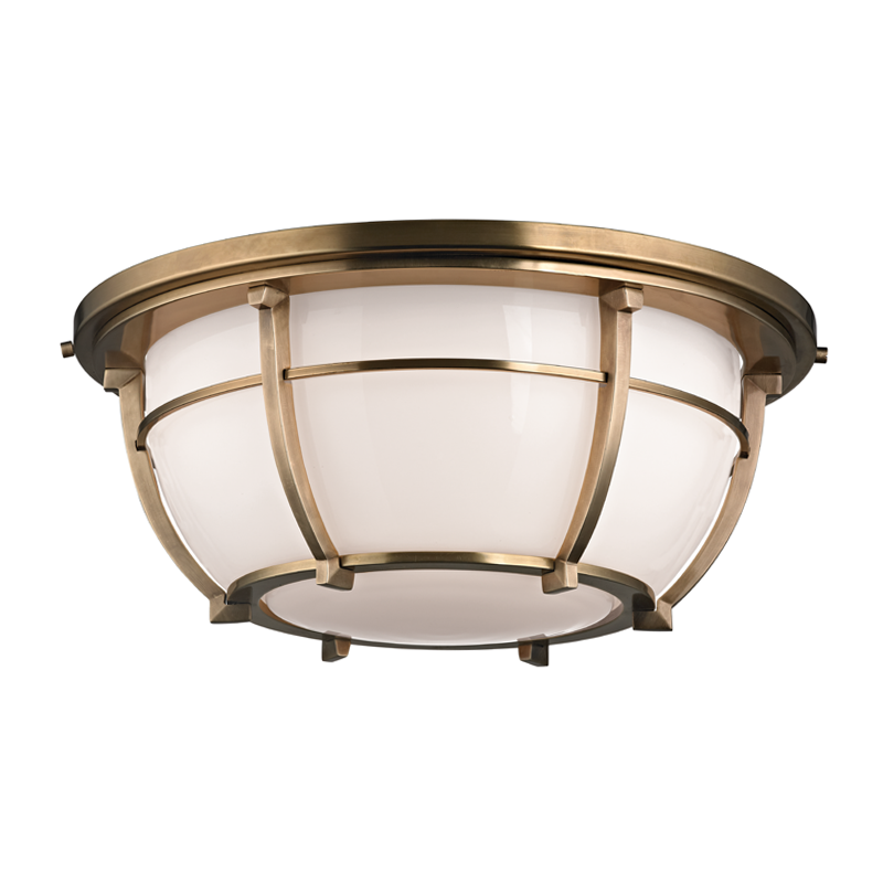 Hudson Valley Lighting Conrad Flush Mount Flush Mount Hudson Valley Lighting Aged Brass  