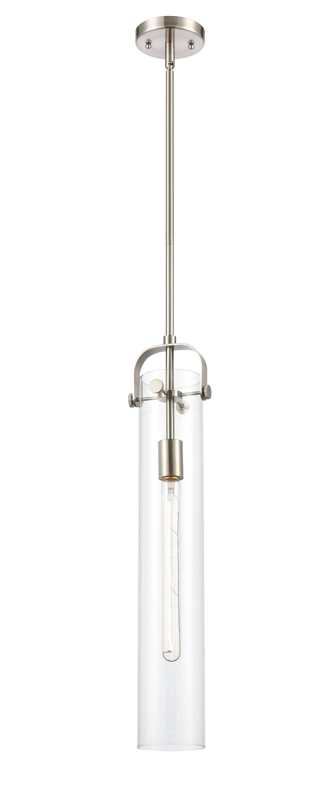 Innovations Lighting Pilaster 4.75" Pendant - Satin Nickel Pendants Innovations Lighting Clear ; Glass Type: Transparent  