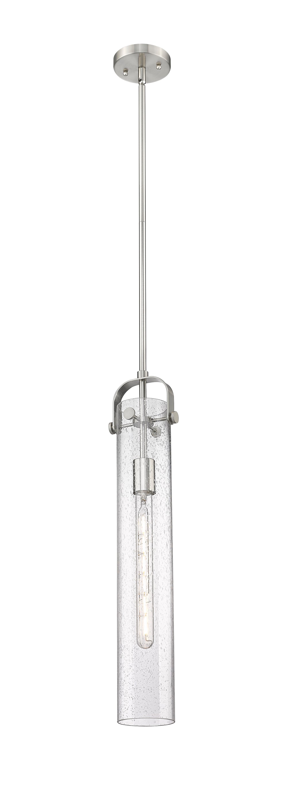 Innovations Lighting Pilaster 4.75" Pendant - Satin Nickel Pendants Innovations Lighting Seedy ; Glass Type: Seedy  