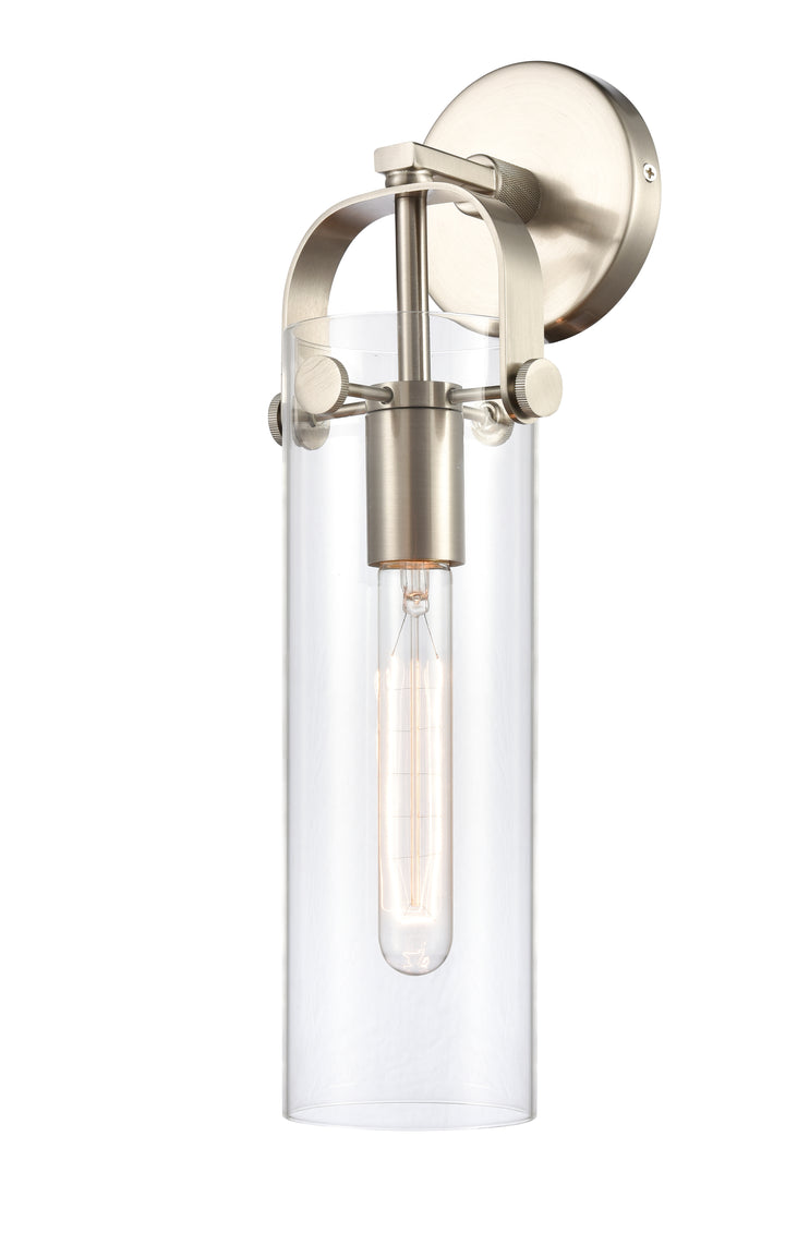 Innovations Lighting Pilaster 4" Sconce - Satin Nickel Wall Sconces Innovations Lighting Clear ; Glass Type: Transparent  