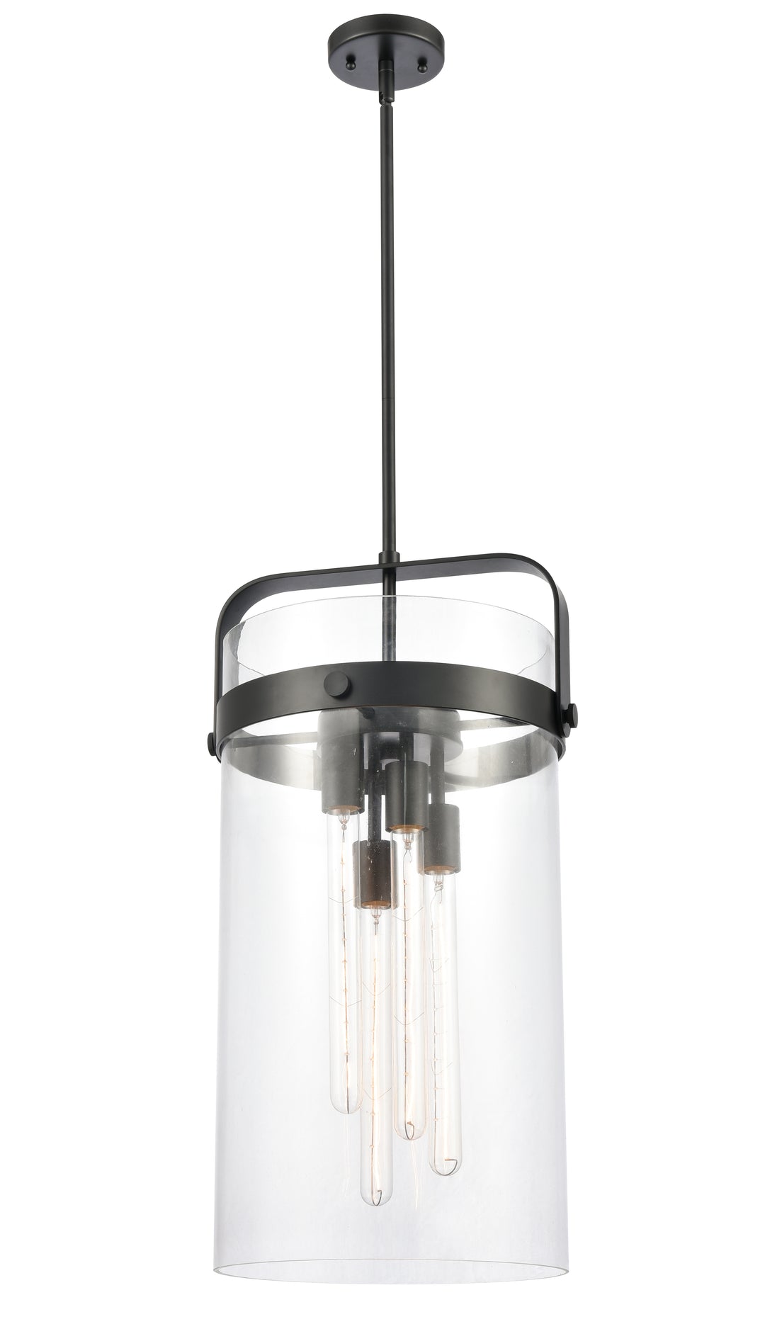 Innovations Lighting Pilaster 4" Pendant - Matte Black Pendants Innovations Lighting Clear ; Glass Type: Transparent  