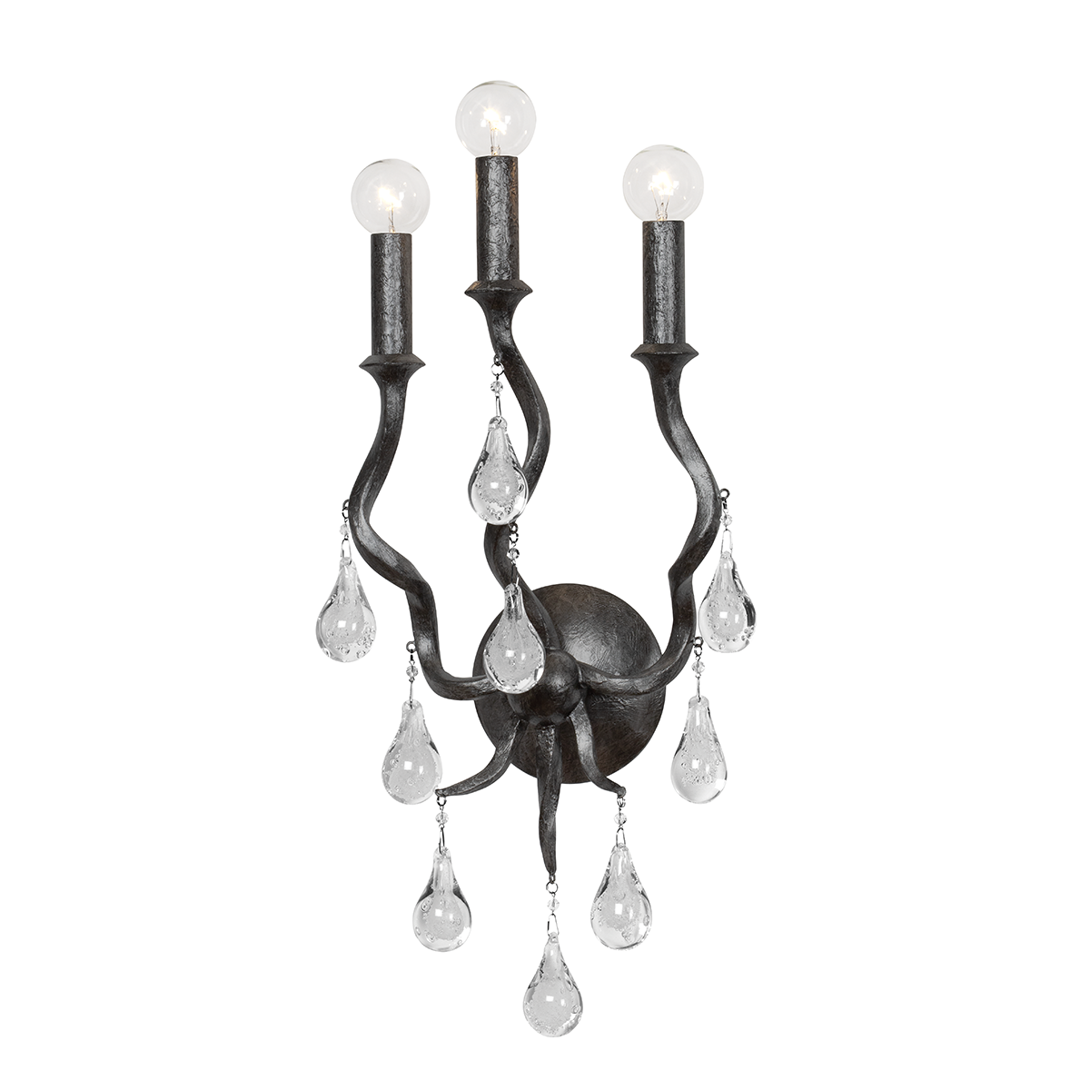 Corbett Lighting Aveline Wall Sconce Wall Sconce Corbett Black Silver Leaf 11.25x24 