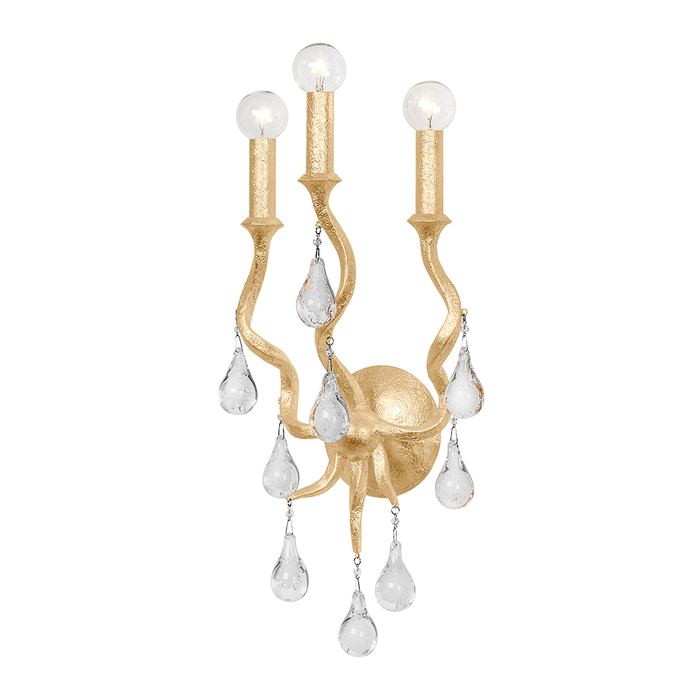 Corbett Lighting Aveline Wall Sconce Wall Sconces Corbett Gold Leaf 11.25x24 