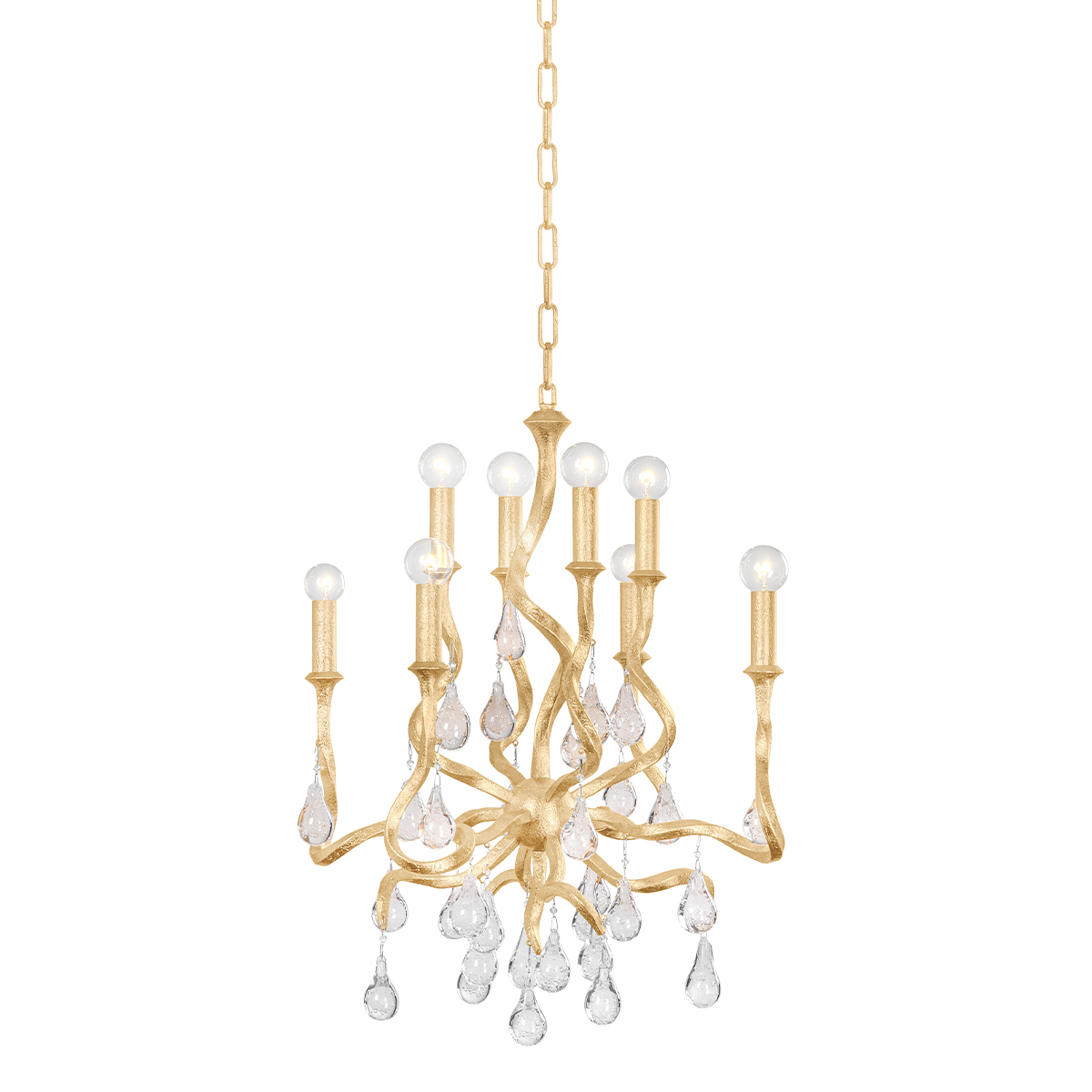 Corbett Lighting Aveline Chandelier Chandelier Corbett Gold Leaf 22x27.25 