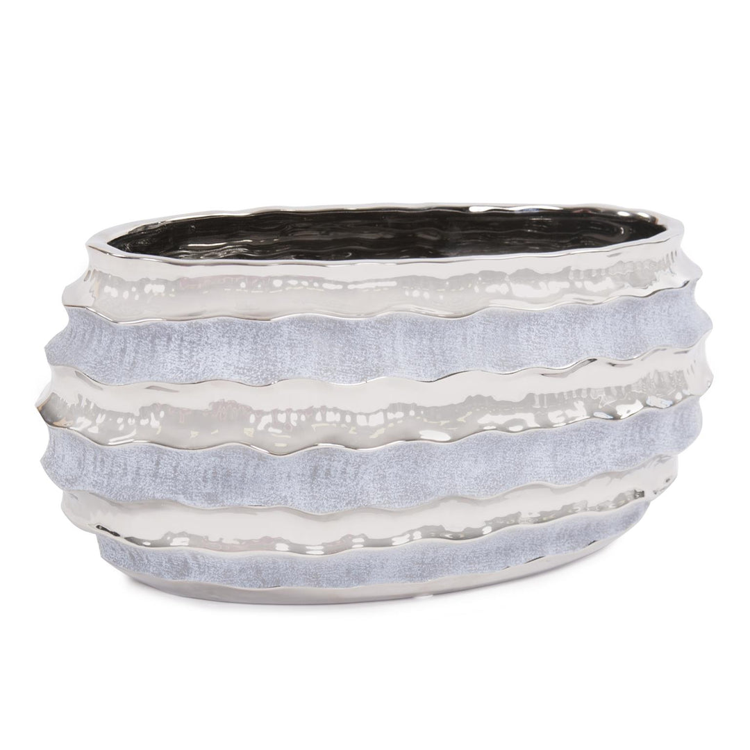 Howard Elliott Collection Two-tone Spiral Ceramic Bowl Bowls Howard Elliott Collection   