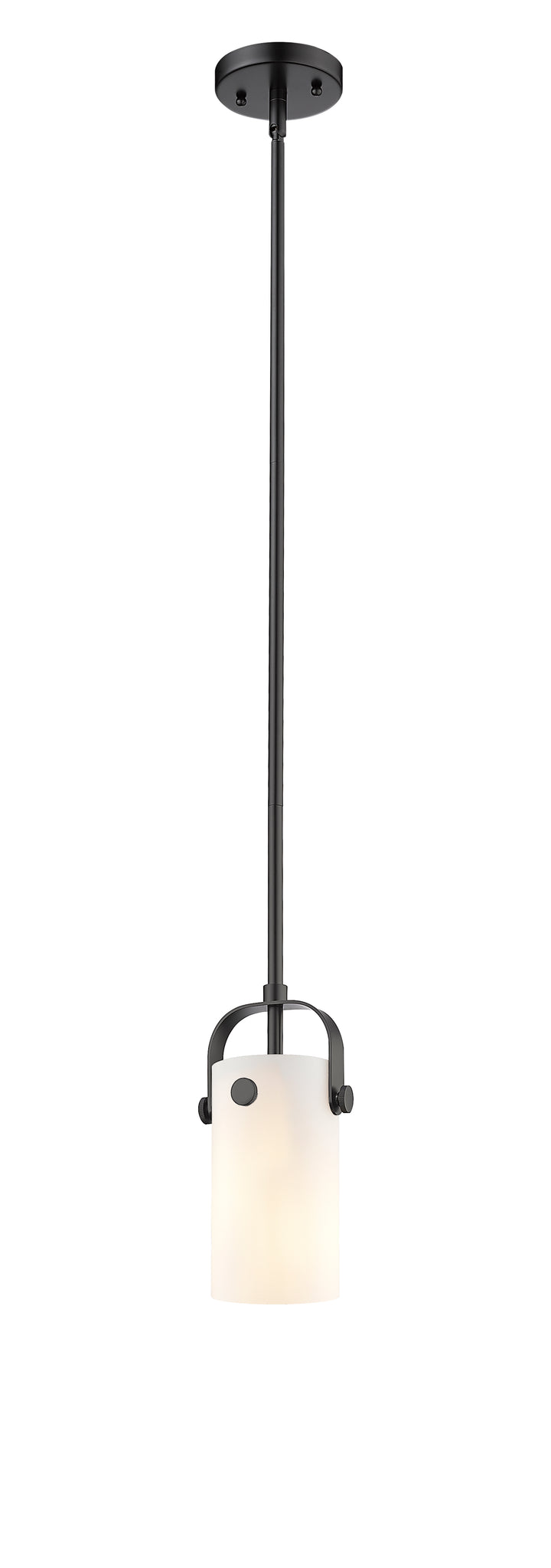 Innovations Lighting Pilaster II Cylinder 7" Pendant - Matte Black Pendants Innovations Lighting White ; Glass Type: Frosted  