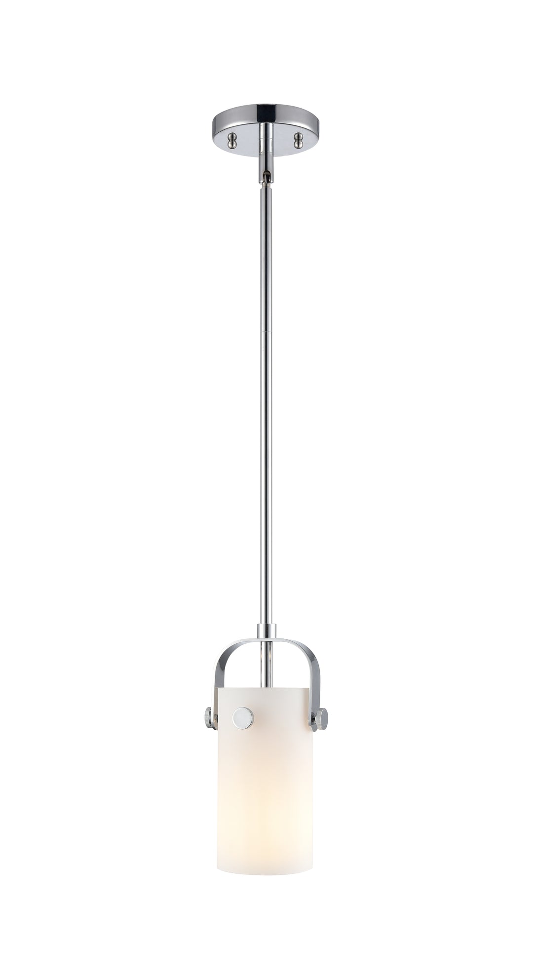 Innovations Lighting Pilaster II Cylinder 7" Pendant - Polished Chrome Pendants Innovations Lighting White ; Glass Type: Frosted  