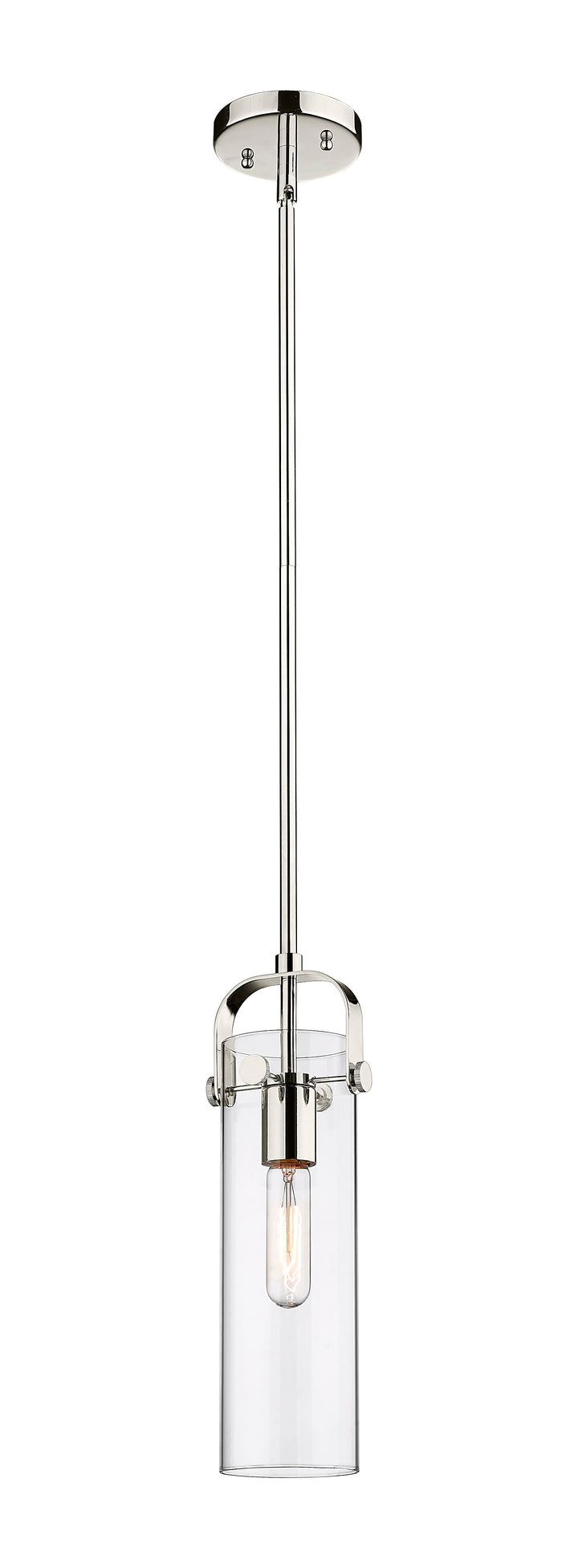 Innovations Lighting Pilaster II Cylinder 12" Pendant - Polished Nickel