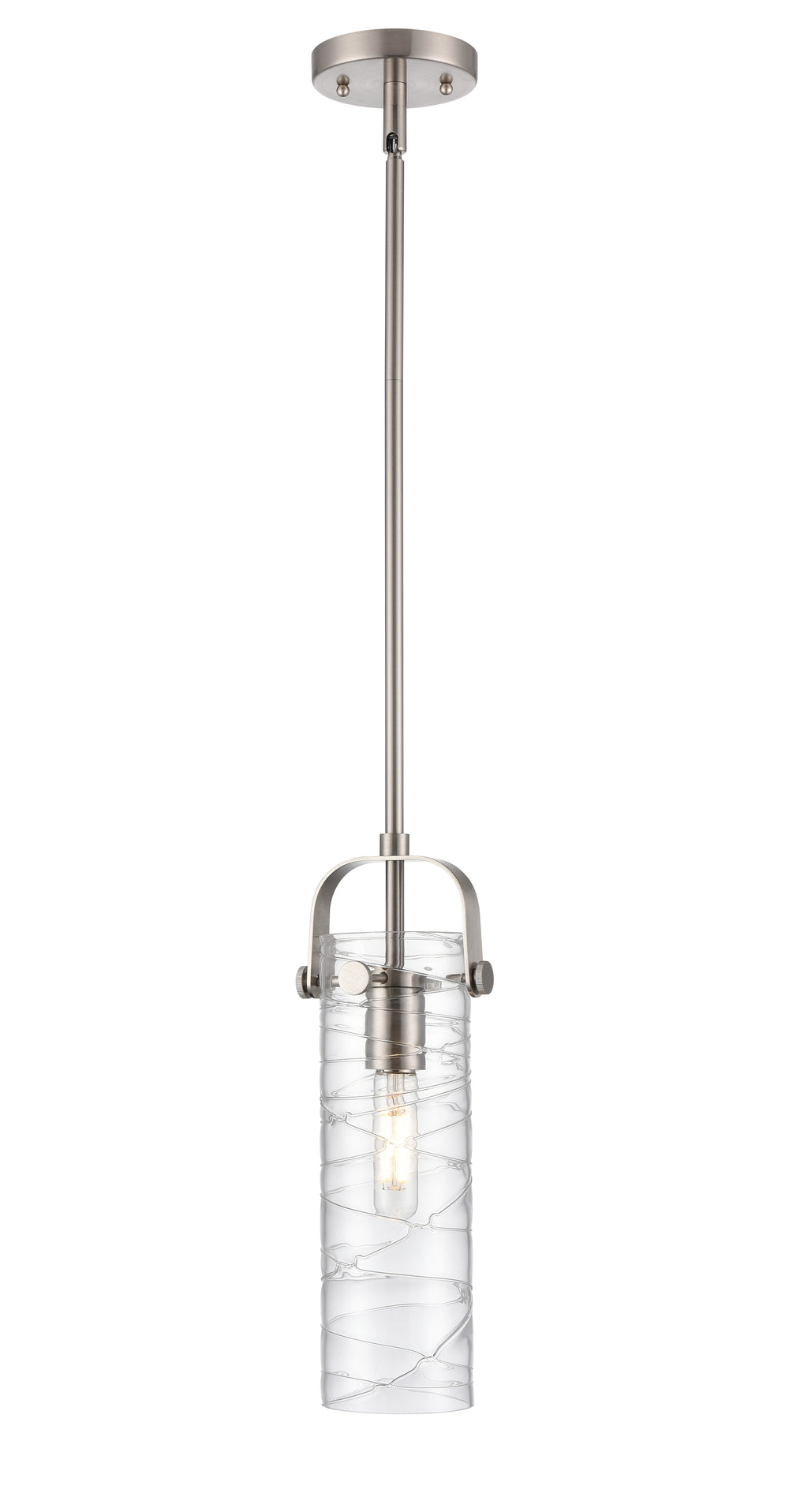 Innovations Lighting Pilaster II Cylinder 12" Pendant - Satin Nickel