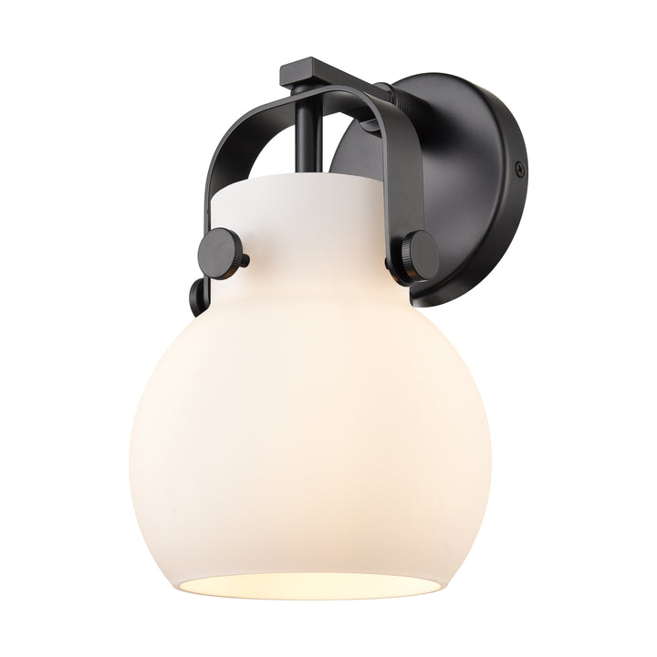 Innovations Lighting Pilaster II Sphere 6" Sconce - Matte Black Wall Sconces Innovations Lighting White ; Glass Type: Frosted  