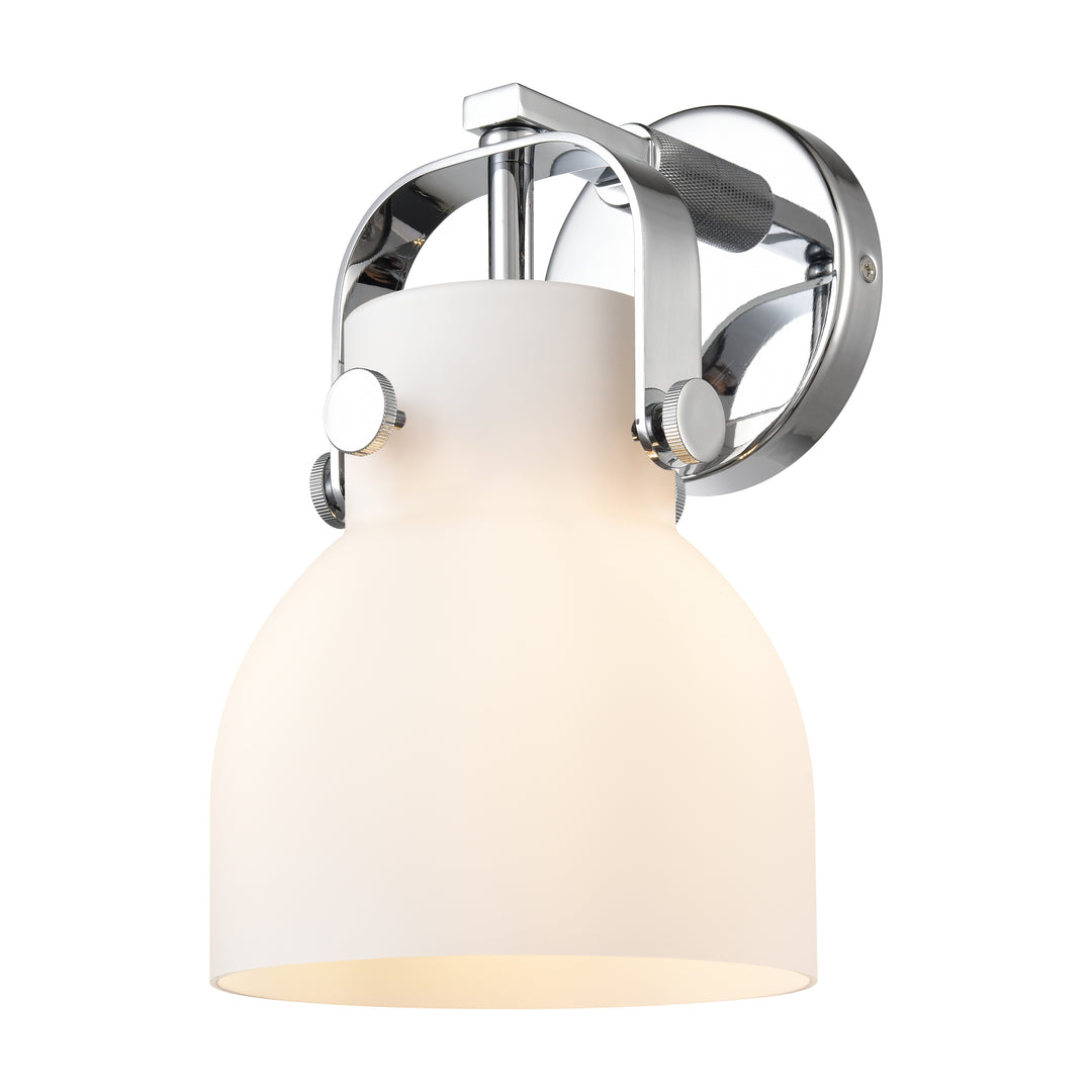 Innovations Lighting Pilaster II Bell 6" Sconce - Polished Chrome Wall Sconces Innovations Lighting White ; Glass Type: Frosted  