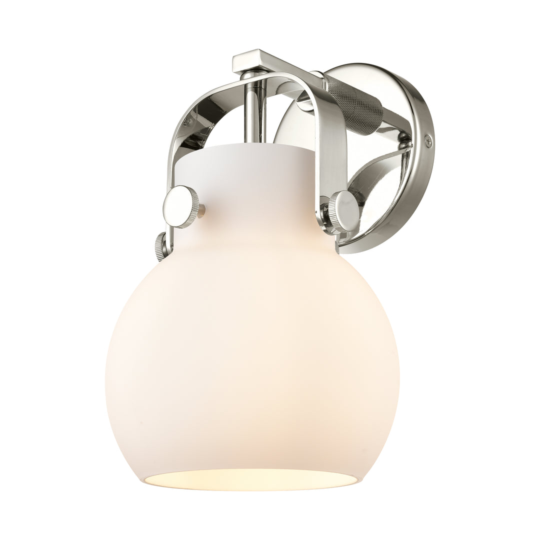 Innovations Lighting Pilaster II Sphere 6" Sconce - Polished Nickel Wall Sconces Innovations Lighting White ; Glass Type: Frosted  