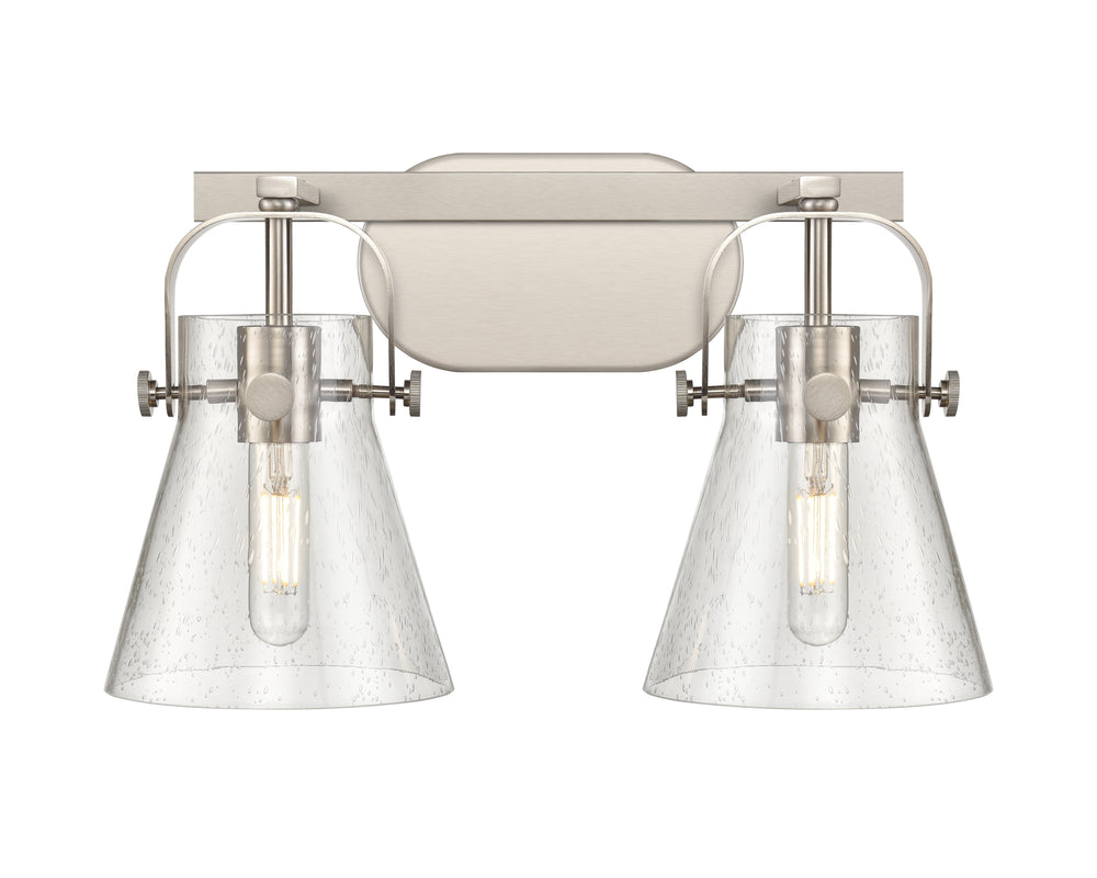 Innovations Lighting Pilaster II Cone 6" Bath Vanity Light - Satin Nickel Vanity Lights Innovations Lighting   