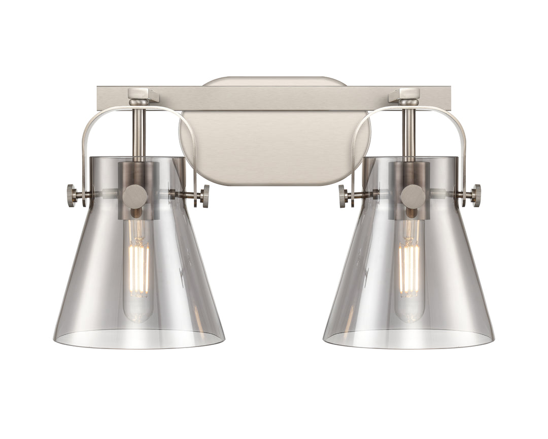 Innovations Lighting Pilaster II Cone 6" Bath Vanity Light - Satin Nickel Vanity Lights Innovations Lighting   