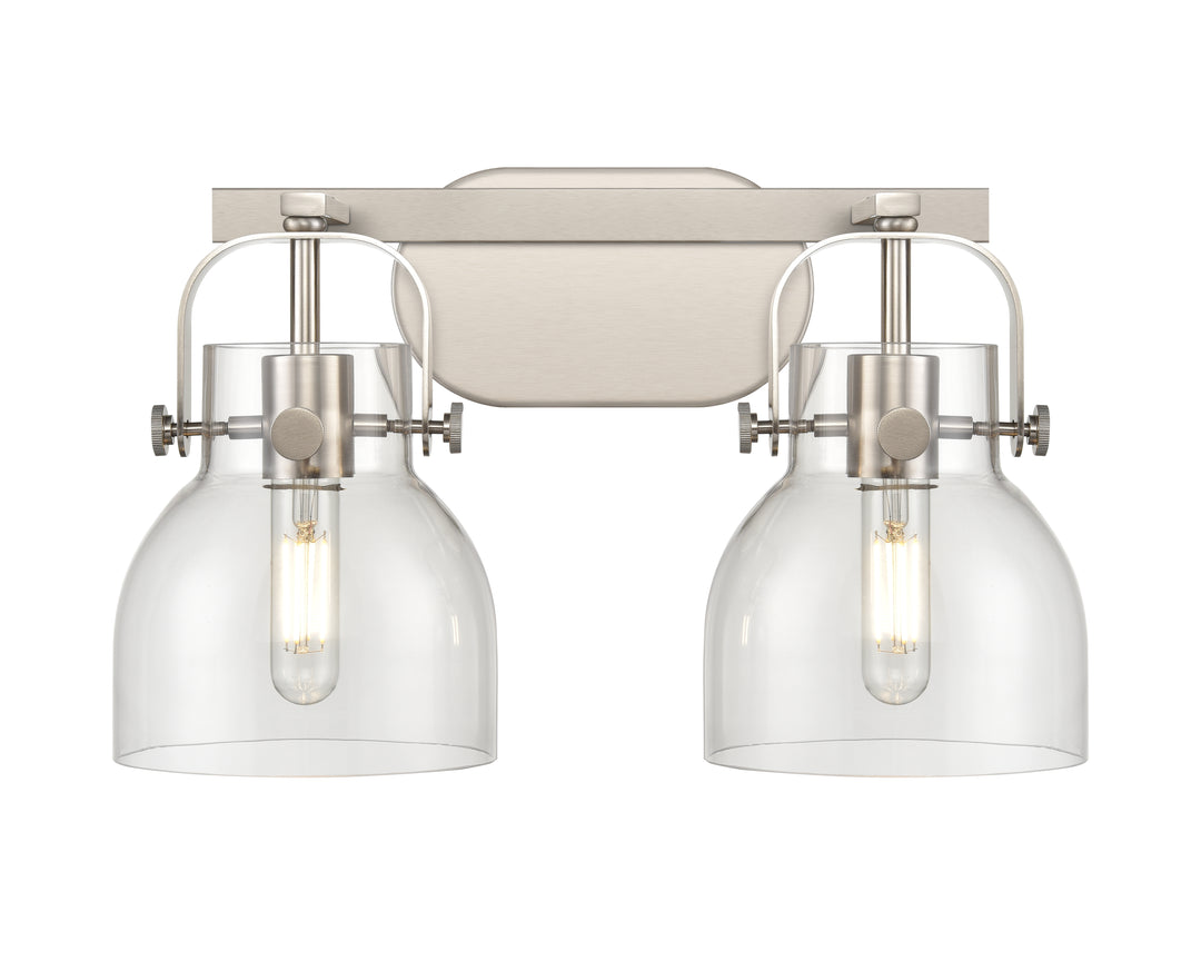 Innovations Lighting Pilaster II Bell 6" Bath Vanity Light - Satin Nickel Vanity Lights Innovations Lighting   