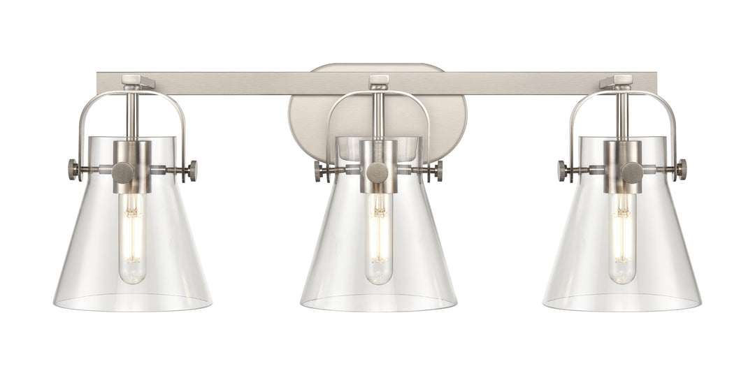 Innovations Lighting Pilaster II Cone 6" Bath Vanity Light - Satin Nickel Vanity Lights Innovations Lighting   