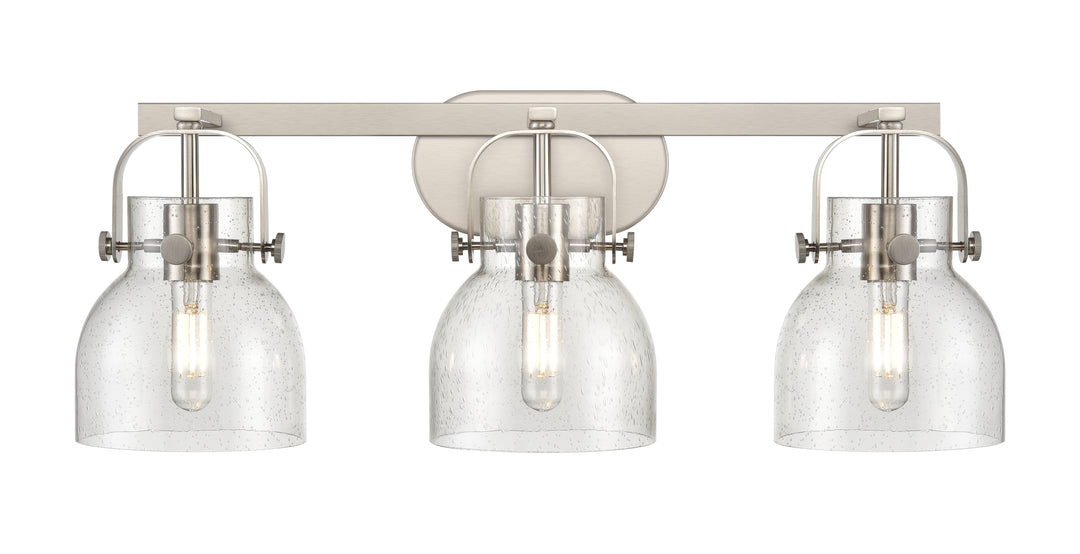 Innovations Lighting Pilaster II Bell 6" Bath Vanity Light - Satin Nickel Vanity Lights Innovations Lighting   