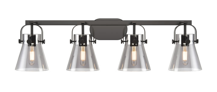 Innovations Lighting Pilaster II Cone 6" Bath Vanity Light - Matte Black Vanity Lights Innovations Lighting   