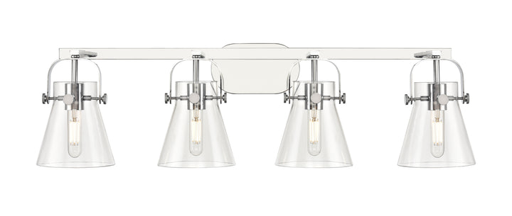 Innovations Lighting Pilaster II Cone 6" Bath Vanity Light - Polished Chrome Vanity Lights Innovations Lighting Clear ; Glass Type: Clear  